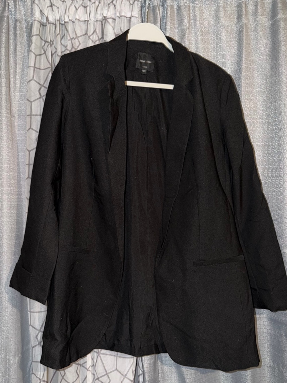Love Tree Black Open-Front Women's Blazer Jacket